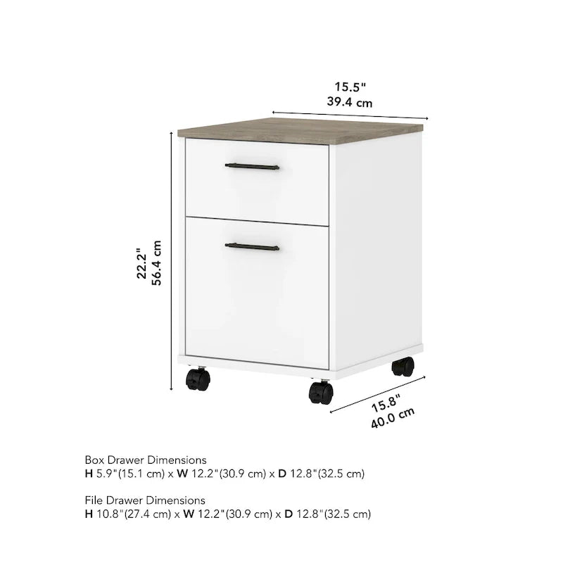 Bush Furniture Key West Mobile File Cabinet with 2 Drawers 22
