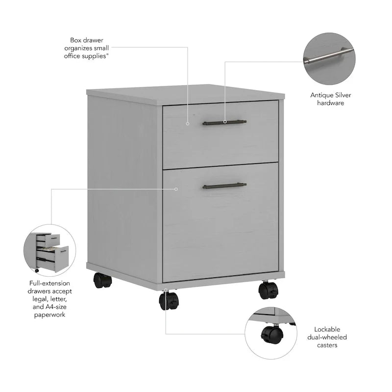 Bush Furniture Key West Mobile File Cabinet with 2 Drawers 28