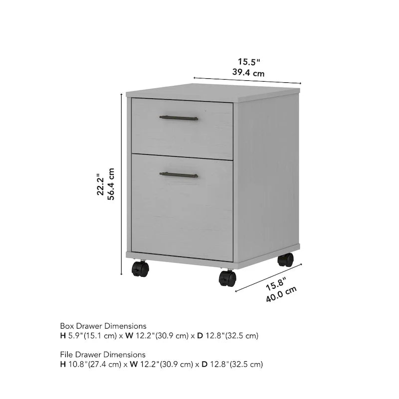 Bush Furniture Key West Mobile File Cabinet with 2 Drawers 29