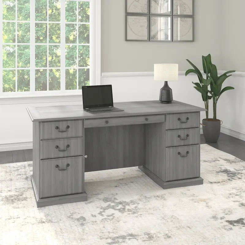 Saratoga Executive Desk with Drawers and Storage by Bush Furniture 34
