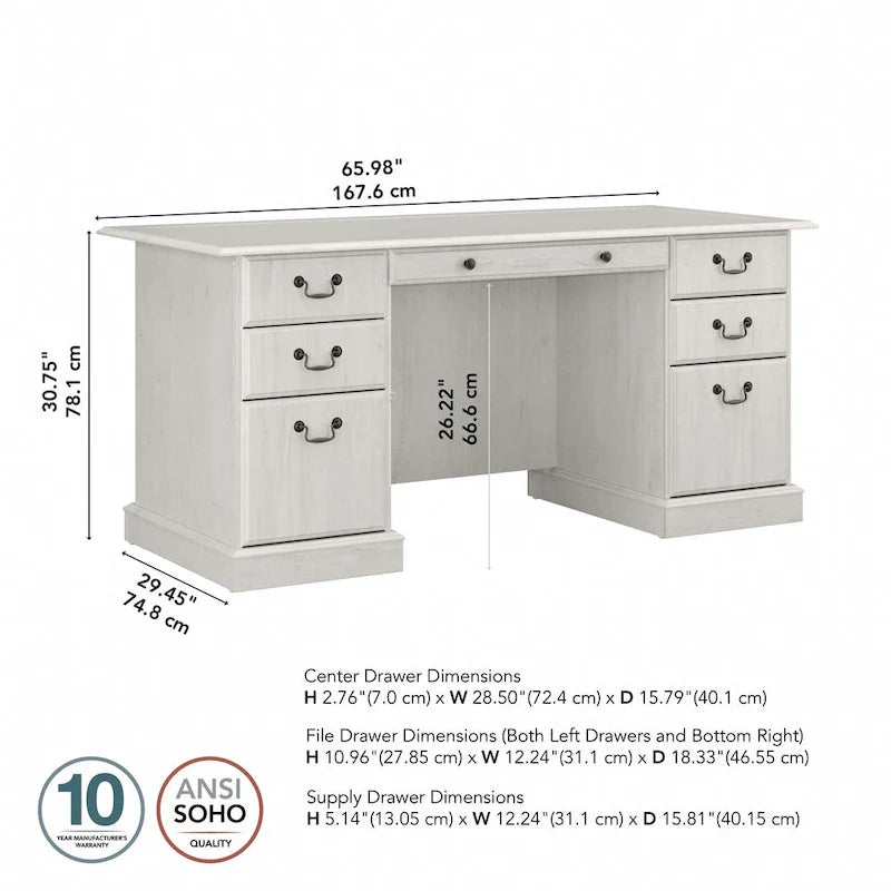 Saratoga Executive Desk with Drawers and Storage by Bush Furniture 4