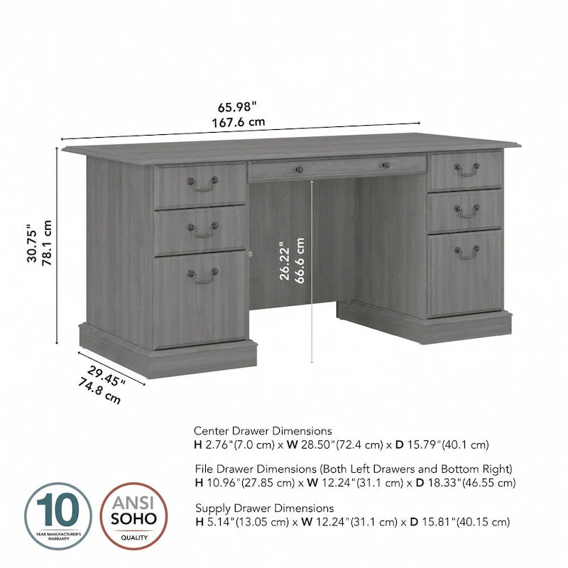 Saratoga Executive Desk with Drawers and Storage by Bush Furniture 24