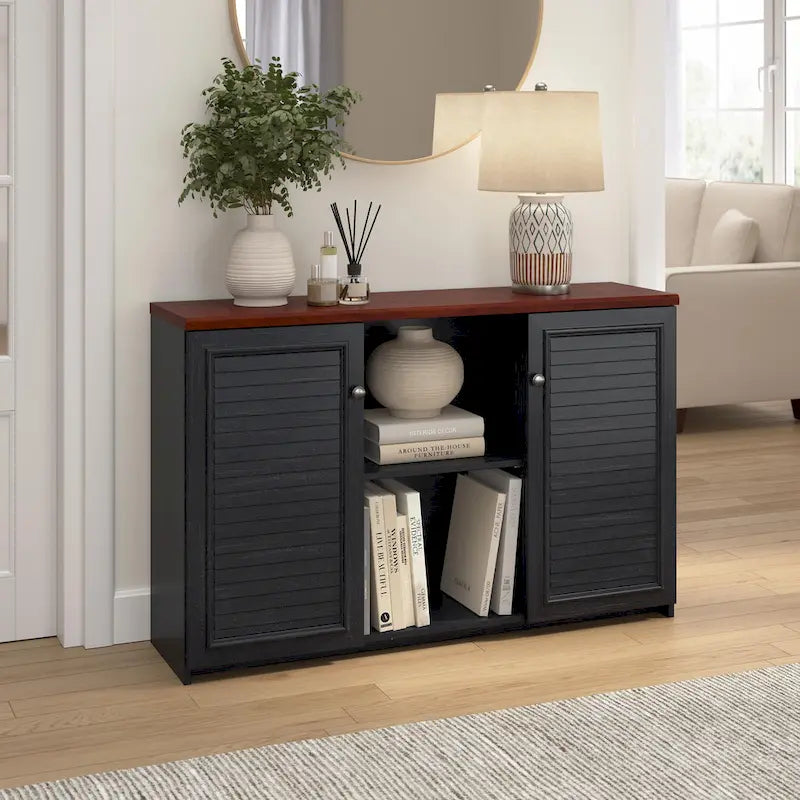 Bush Furniture Fairview Accent Cabinet Featuring Doors and Shelves 1
