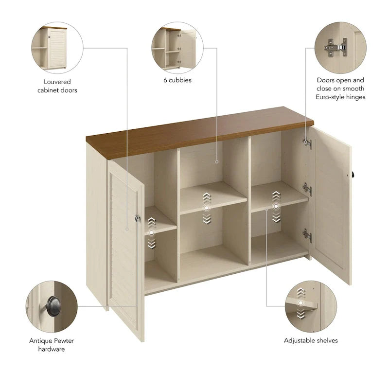 Bush Furniture Fairview Accent Cabinet Featuring Doors and Shelves 9