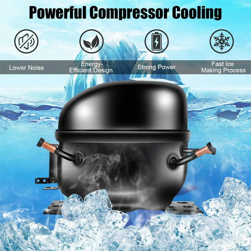 48LBS/24H Stainless Steel Countertop Ice Maker Machine with Self-Clean Function LCD Display Ice Scoop Basket 5