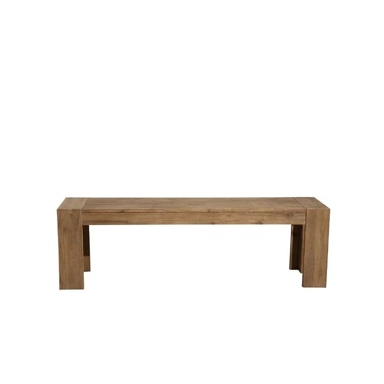 HomeRoots 58-Inch Natural Distressed Solid Wood Dining Bench 2