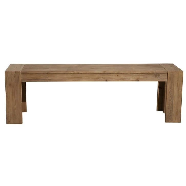 HomeRoots 58-Inch Natural Distressed Solid Wood Dining Bench 7