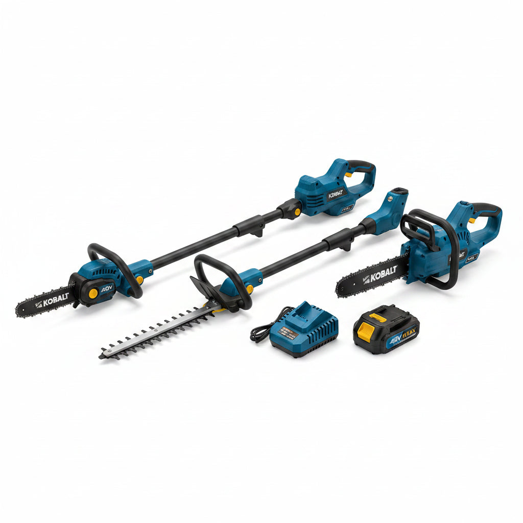 Bhd Kobalt 40V Cordless Pole Hedge Trimmer and Saw Combo Kit with 2.5Ah Battery and Charger Included 1