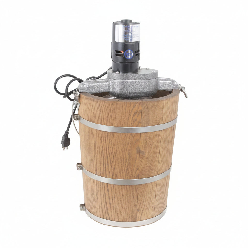 6 Qt Electric Ice Cream Maker with Wooden Tub – Country Style Classic Freezer, 2.5 AMP Motor, Stainless Steel Canister 1