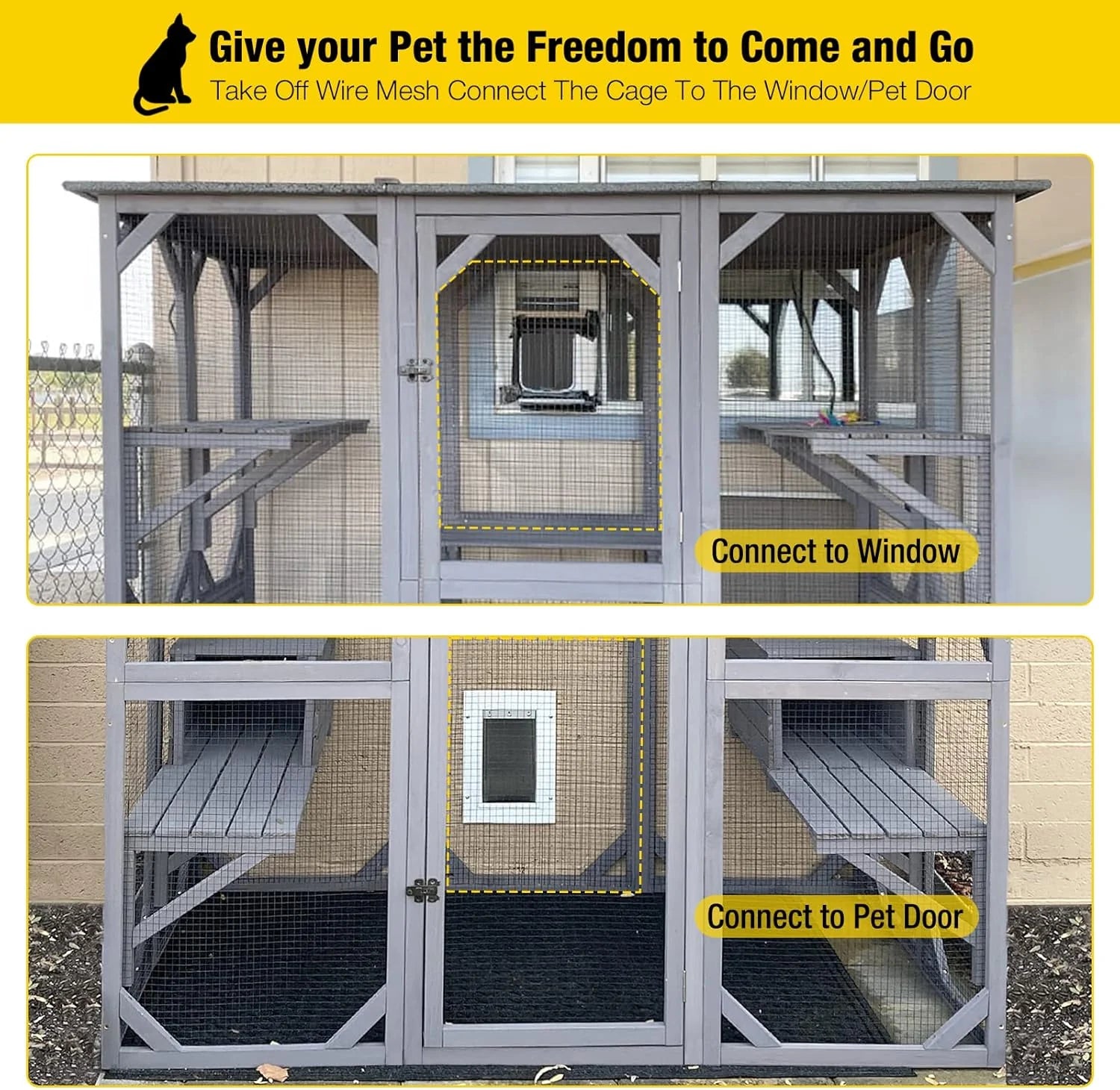 Catio Outdoor Cat Enclosure - Large Walk-In Kitty Cage 8
