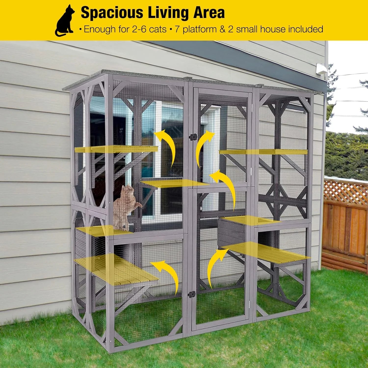 Catio Outdoor Cat Enclosure - Large Walk-In Kitty Cage 9