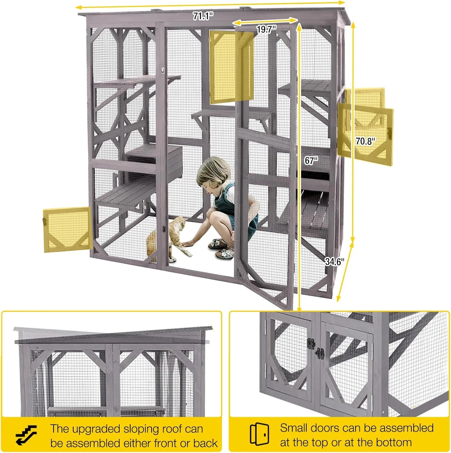 Catio Outdoor Cat Enclosure - Large Walk-In Kitty Cage 11