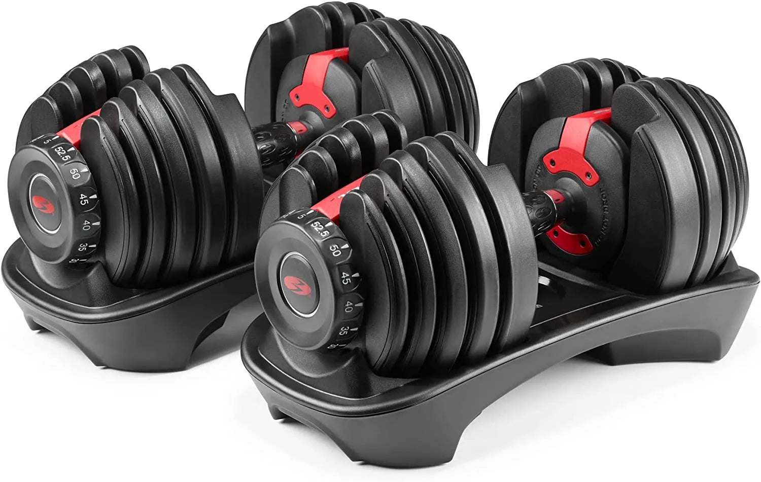 Bowflex SelectTech 552 Adjustable Dumbbells Pair, 5-52.5 lbs, Space-Saving Home Gym Equipment 1