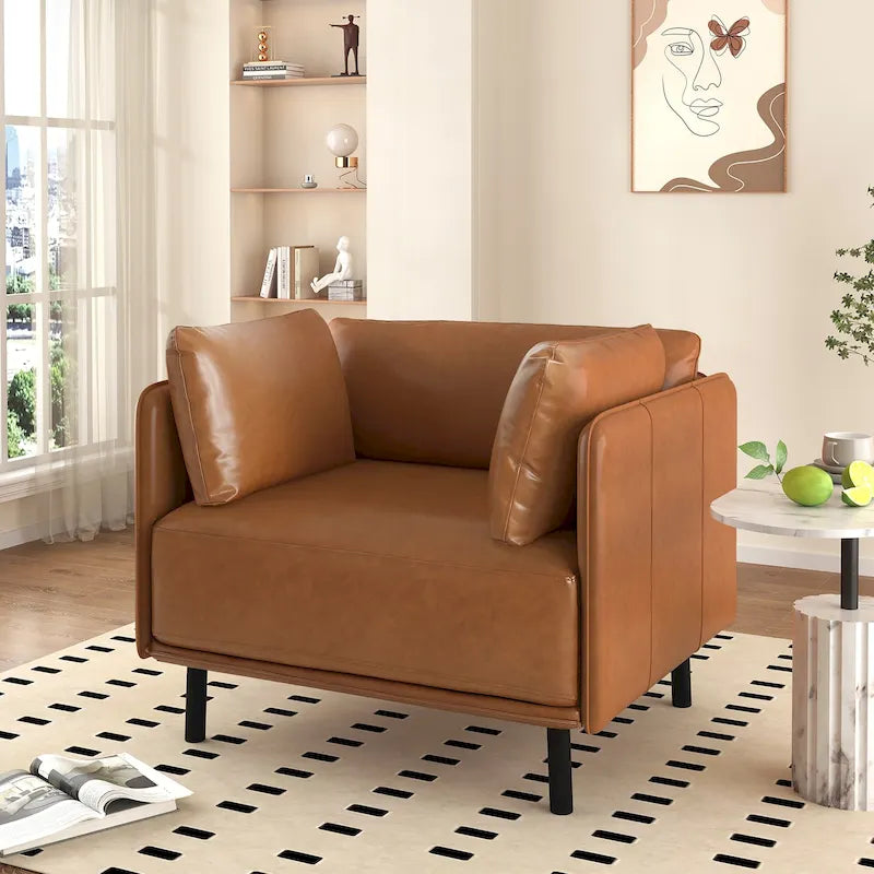 Christopher Knight Home Daphne Faux Leather Lounge Chair 37