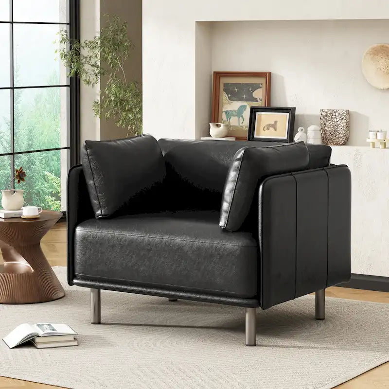 Christopher Knight Home Daphne Faux Leather Lounge Chair 38