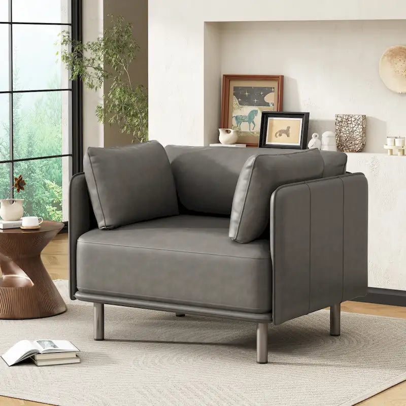 Christopher Knight Home Daphne Faux Leather Lounge Chair 39