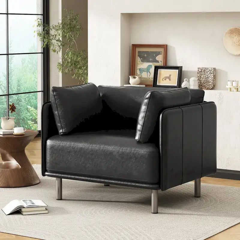 Christopher Knight Home Daphne Faux Leather Lounge Chair 3