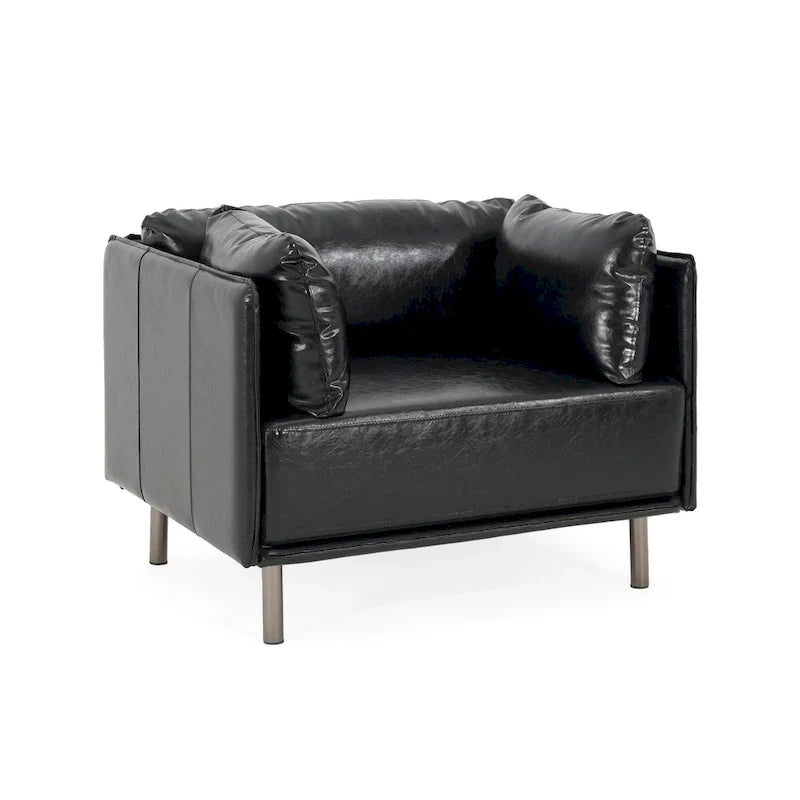 Christopher Knight Home Daphne Faux Leather Lounge Chair 6