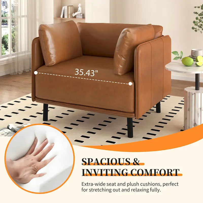 Christopher Knight Home Daphne Faux Leather Lounge Chair 33