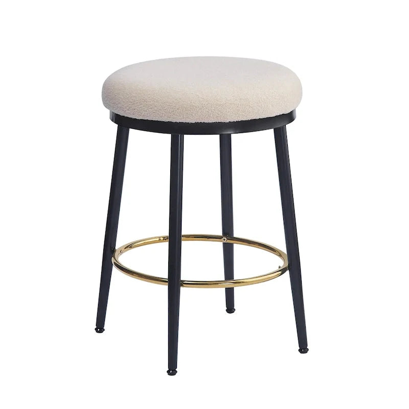 Set of 4 Altrium Contemporary Backless Counter Stools with Upholstered Seats and Iron Frames - 24.75-Inch Height by Christopher Knight Home 2