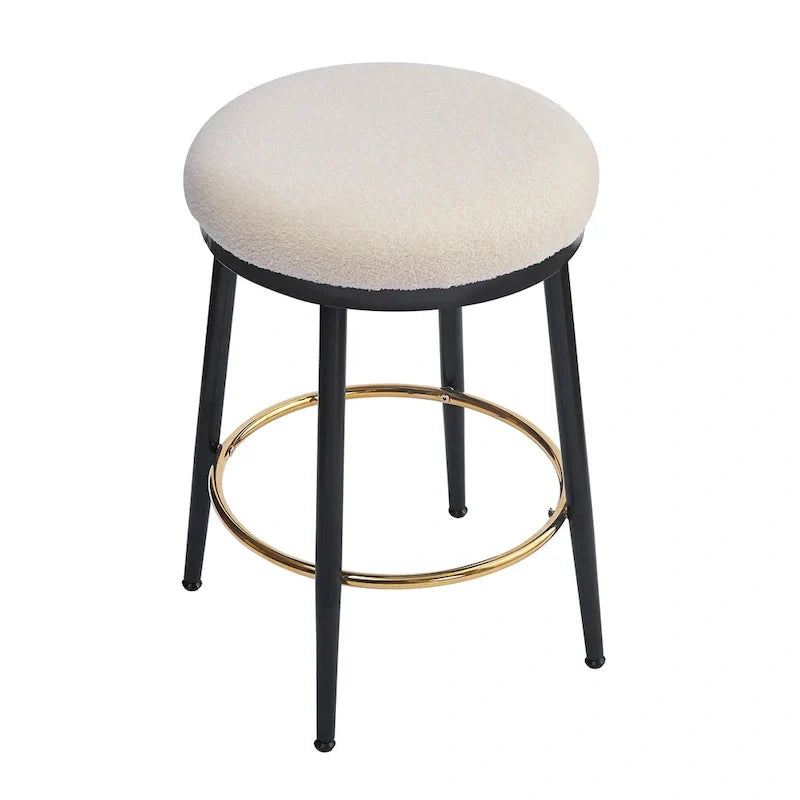 Set of 4 Altrium Contemporary Backless Counter Stools with Upholstered Seats and Iron Frames - 24.75-Inch Height by Christopher Knight Home 3