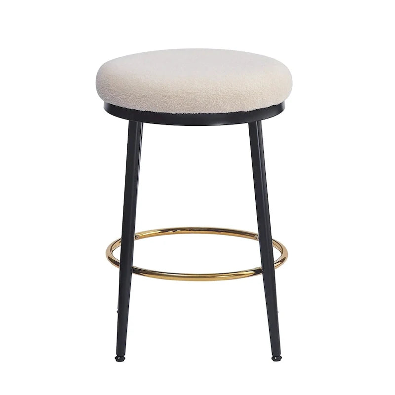 Set of 4 Altrium Contemporary Backless Counter Stools with Upholstered Seats and Iron Frames - 24.75-Inch Height by Christopher Knight Home 4