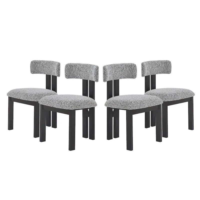 Set of 4 Astura Upholstered Dining Chairs with Iron Frame by Christopher Knight Home 4