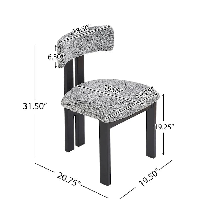 Set of 4 Astura Upholstered Dining Chairs with Iron Frame by Christopher Knight Home 15