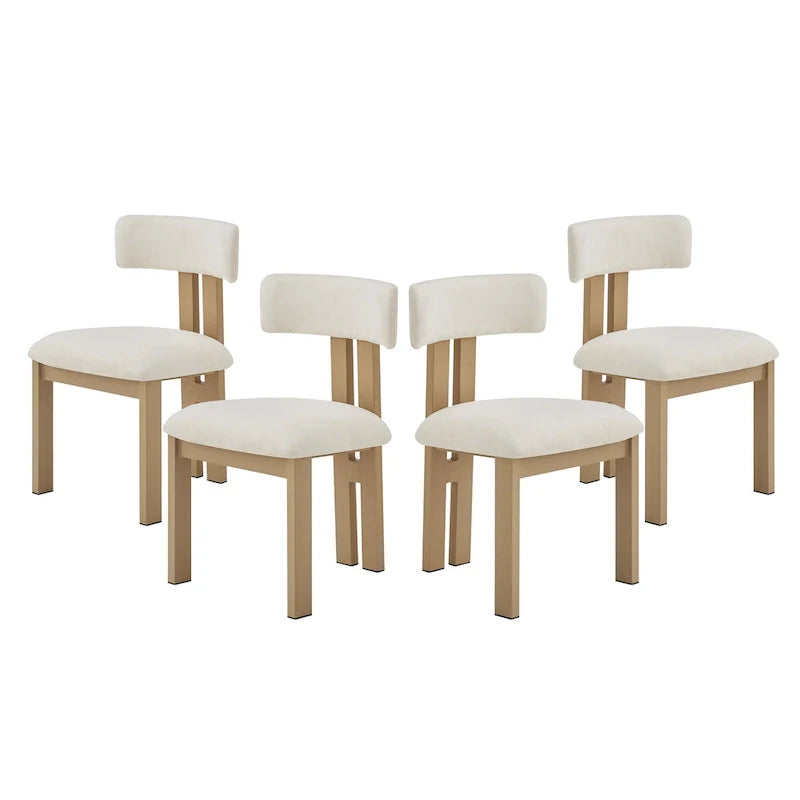 Set of 4 Astura Upholstered Dining Chairs with Iron Frame by Christopher Knight Home 17