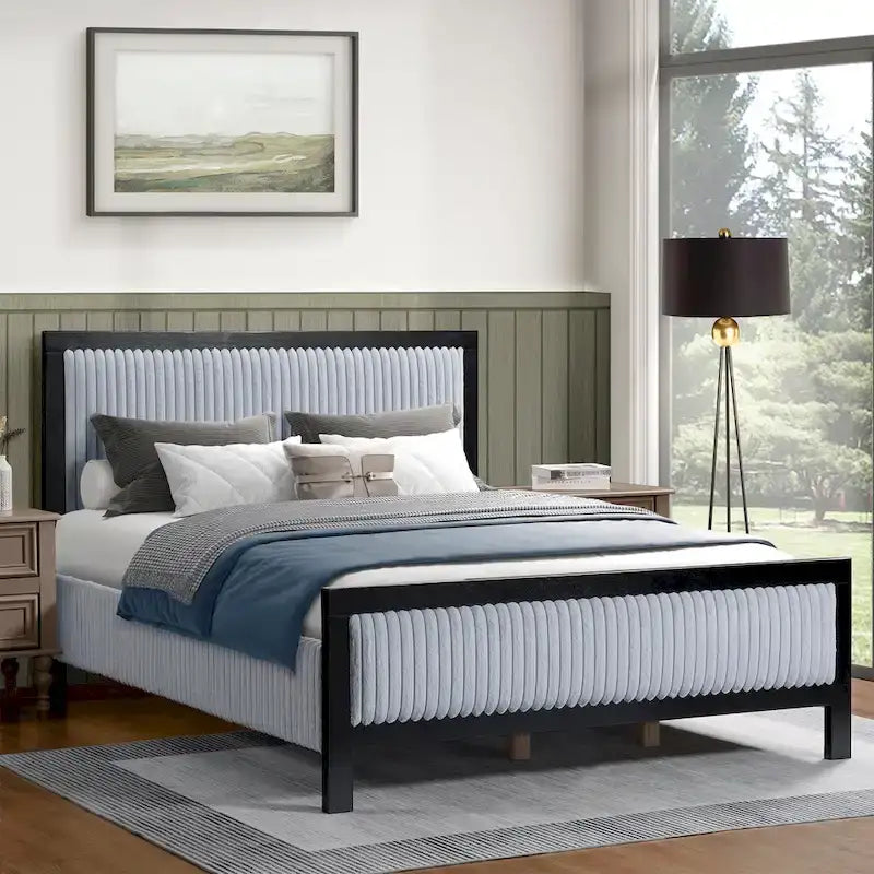Christopher Knight Home Upholstered Platform Bed with Soft Headboard - King/Queen Size 1