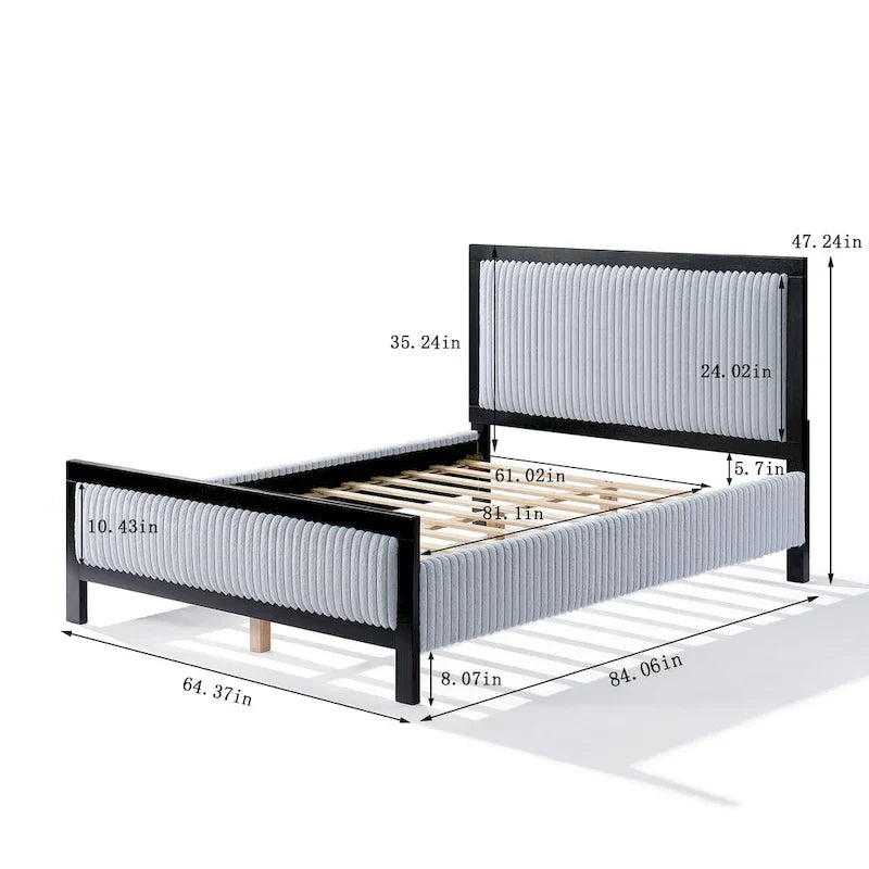 Christopher Knight Home Upholstered Platform Bed with Soft Headboard - King/Queen Size 12