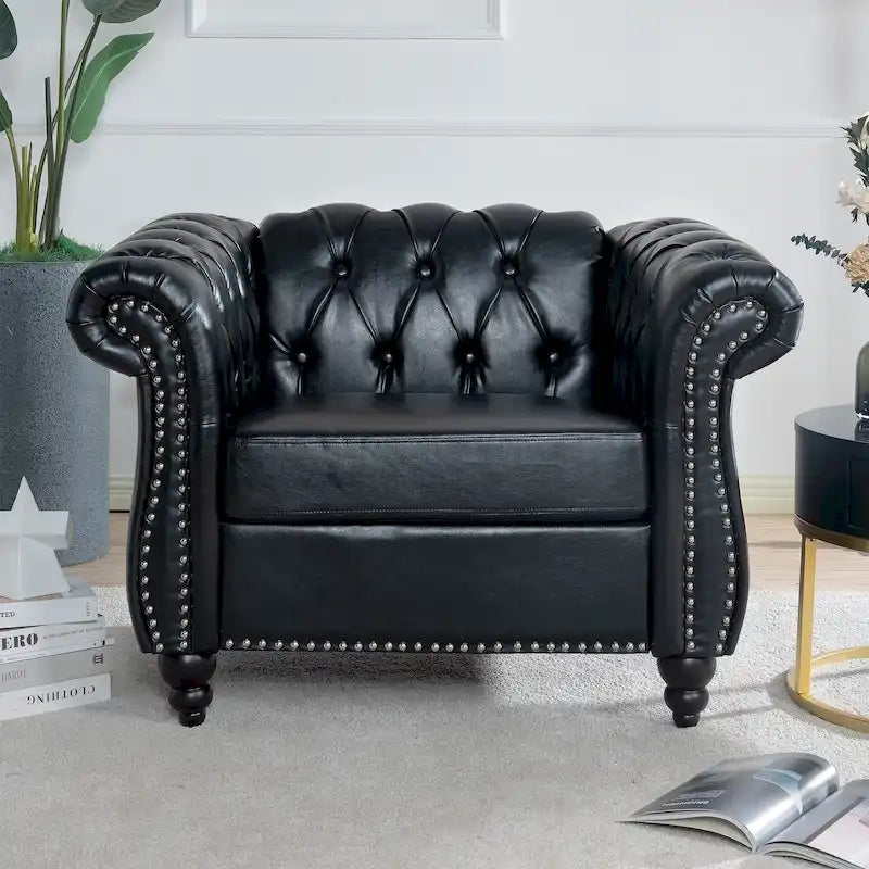 Christopher Knight Home - Winston Faux Leather Chesterfield Club Chair 38
