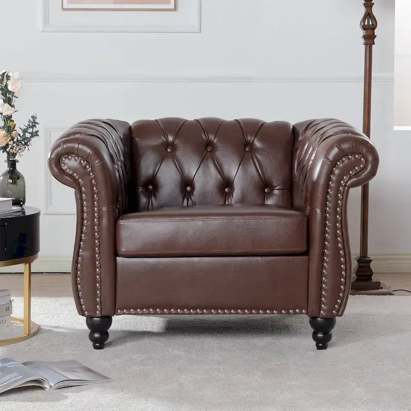 Christopher Knight Home - Winston Faux Leather Chesterfield Club Chair 3