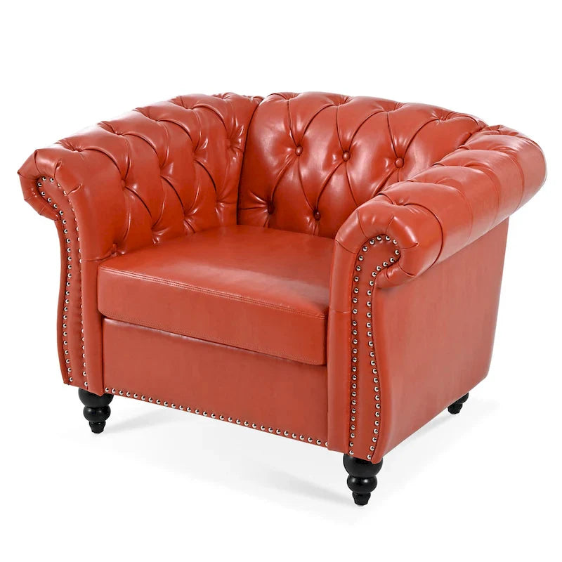 Christopher Knight Home - Winston Faux Leather Chesterfield Club Chair 8
