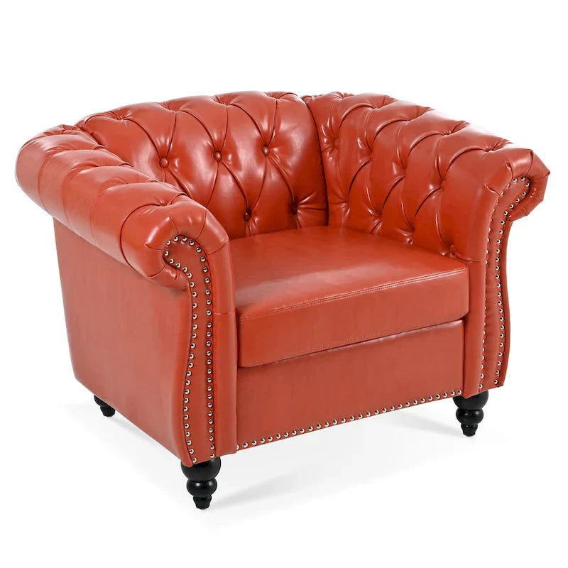 Christopher Knight Home - Winston Faux Leather Chesterfield Club Chair 14