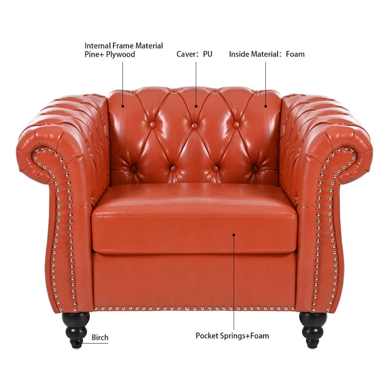 Christopher Knight Home - Winston Faux Leather Chesterfield Club Chair 16