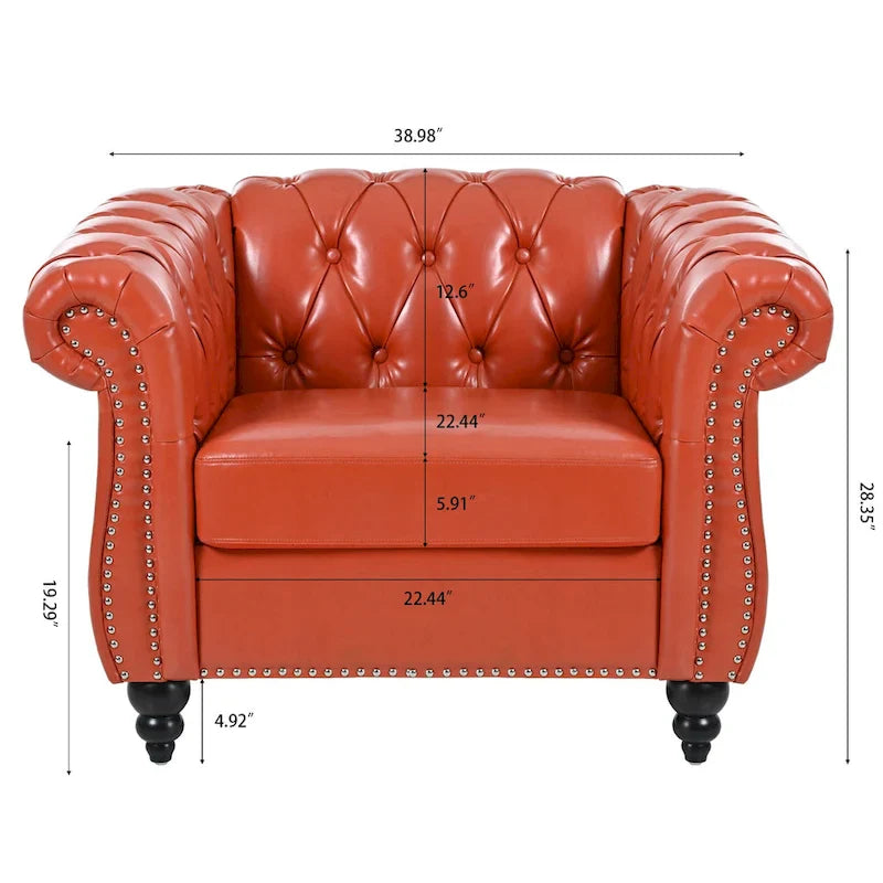 Christopher Knight Home - Winston Faux Leather Chesterfield Club Chair 17