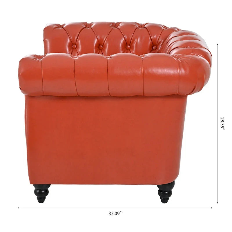Christopher Knight Home - Winston Faux Leather Chesterfield Club Chair 18