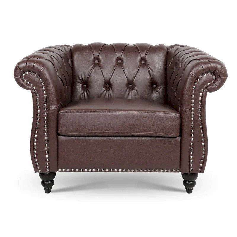 Christopher Knight Home - Winston Faux Leather Chesterfield Club Chair 24