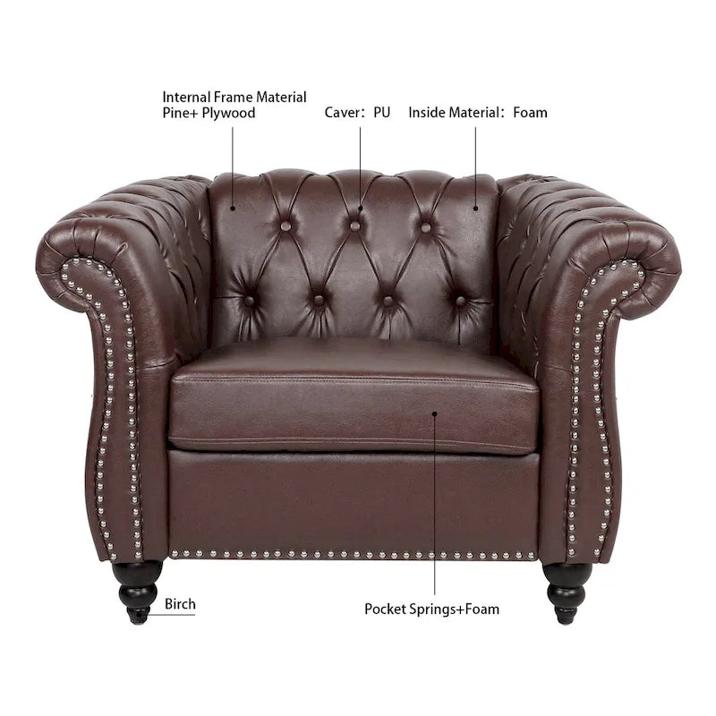 Christopher Knight Home - Winston Faux Leather Chesterfield Club Chair 29