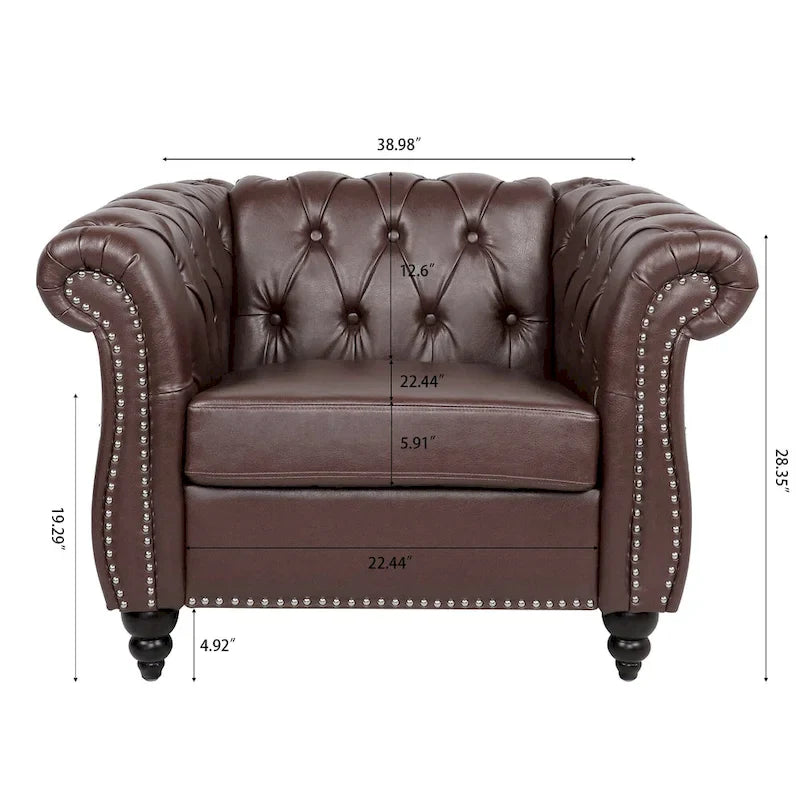 Christopher Knight Home - Winston Faux Leather Chesterfield Club Chair 30