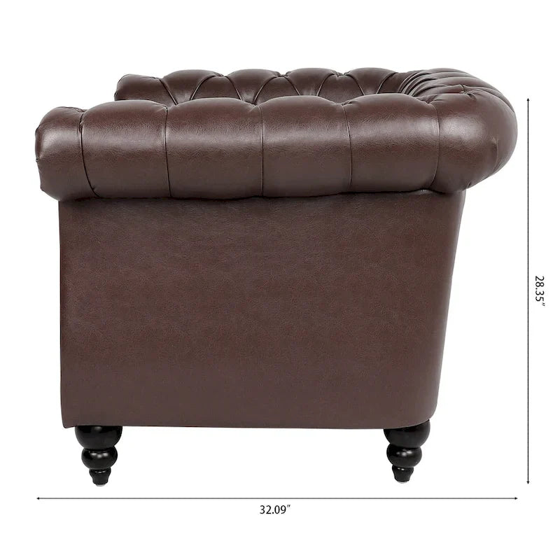 Christopher Knight Home - Winston Faux Leather Chesterfield Club Chair 31