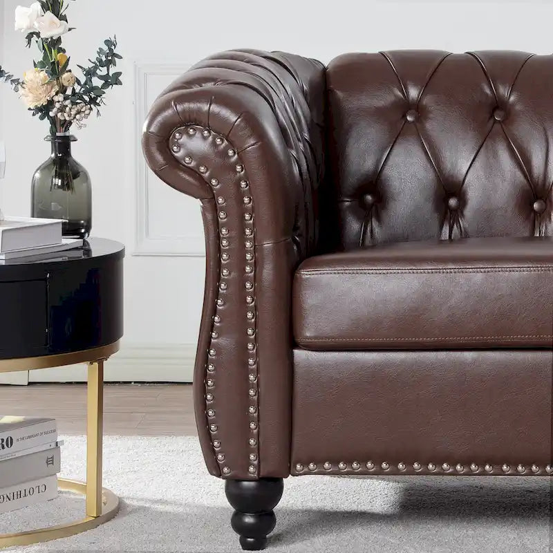 Christopher Knight Home - Winston Faux Leather Chesterfield Club Chair 34