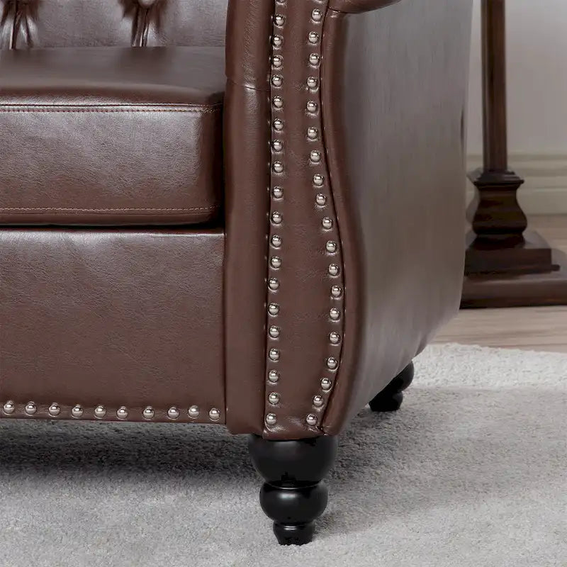 Christopher Knight Home - Winston Faux Leather Chesterfield Club Chair 35