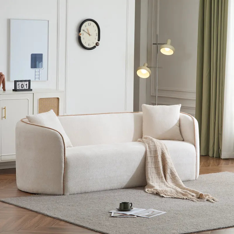 Christopher Knight Home - Tonson 82-Inch Curved Boucle 3-Seater Sofa 15