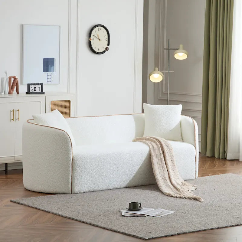 Christopher Knight Home - Tonson 82-Inch Curved Boucle 3-Seater Sofa 1
