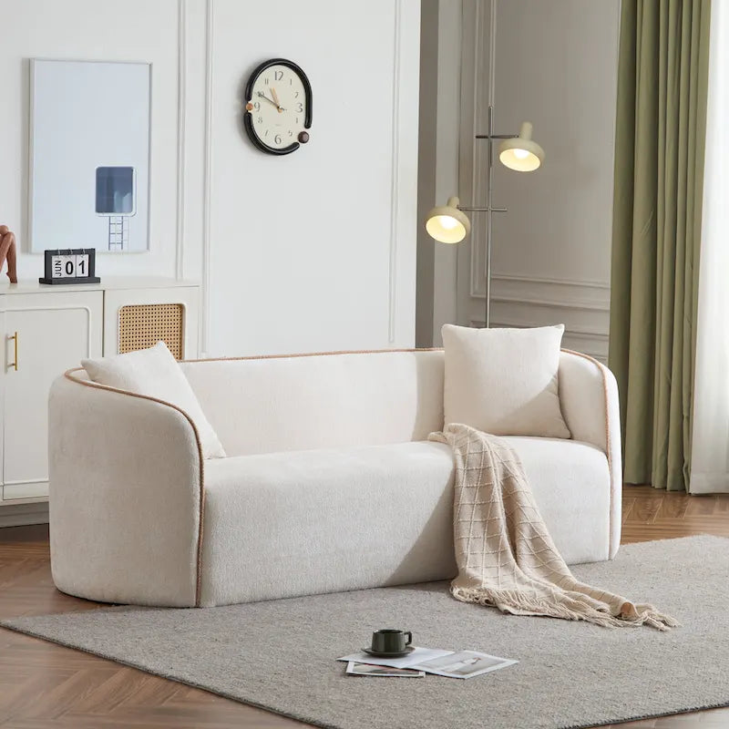 Christopher Knight Home - Tonson 82-Inch Curved Boucle 3-Seater Sofa 2
