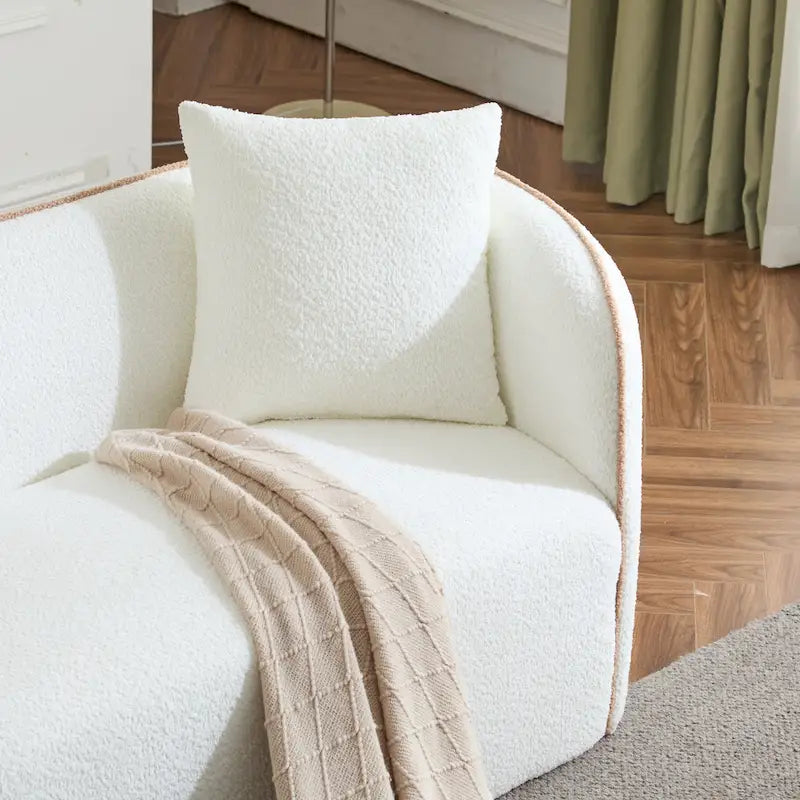 Christopher Knight Home - Tonson 82-Inch Curved Boucle 3-Seater Sofa 3