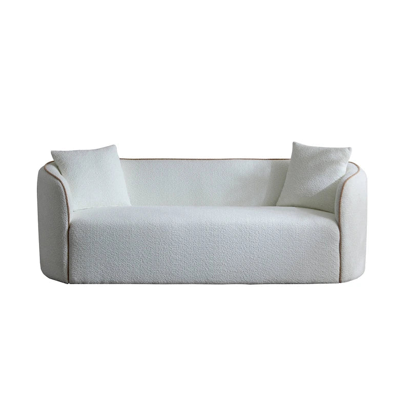 Christopher Knight Home - Tonson 82-Inch Curved Boucle 3-Seater Sofa 4
