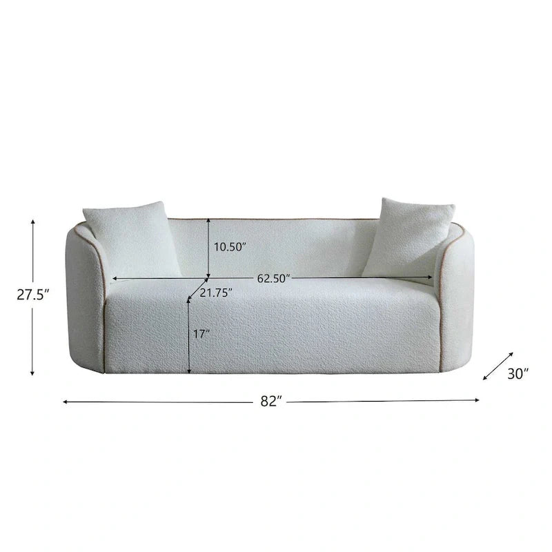 Christopher Knight Home - Tonson 82-Inch Curved Boucle 3-Seater Sofa 8